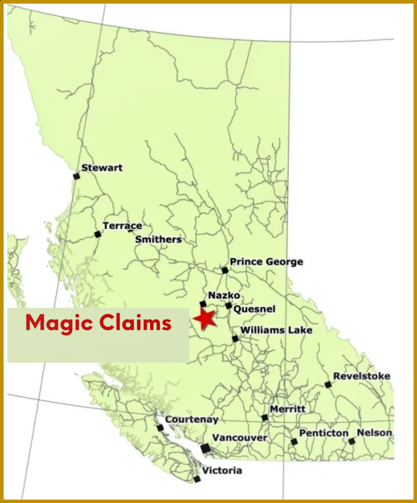 Blackhawk and Magic Claims area map, British Columbia