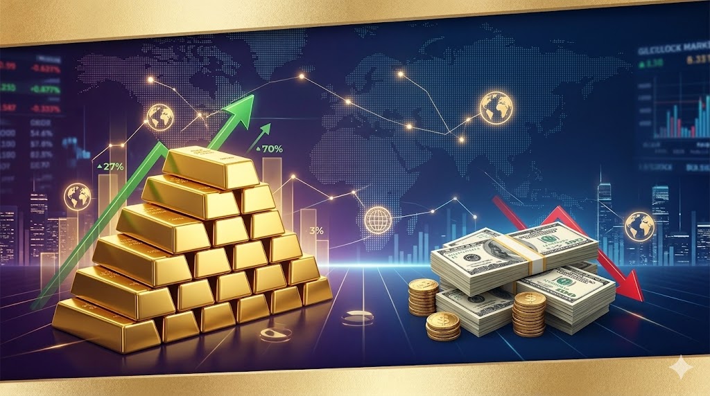 Gold and dollar stock